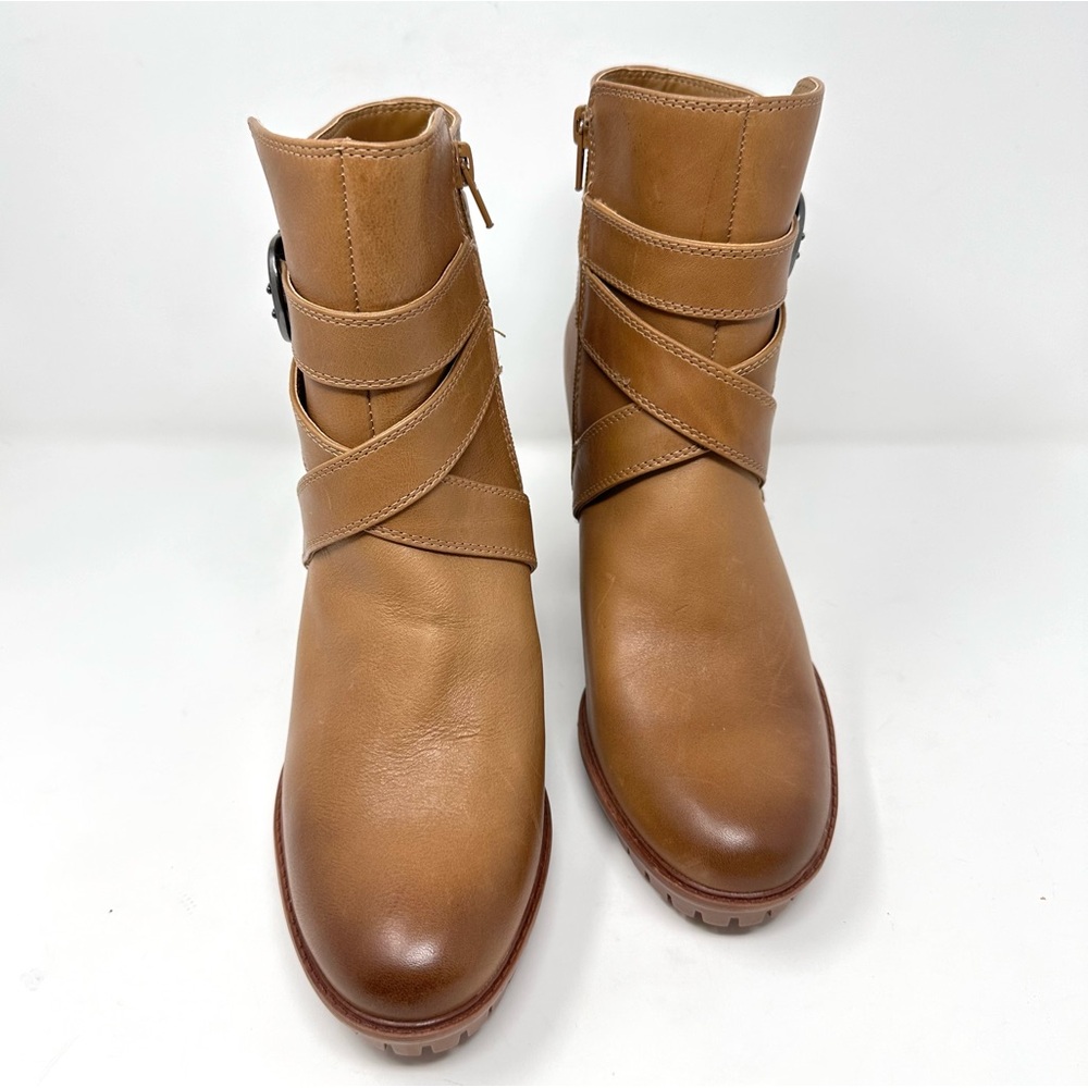 Naturalizer Lyra Womens Dark Bambu Leather Ankle Booties